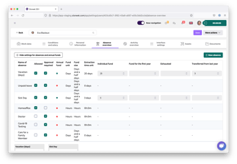 User_absence_settings