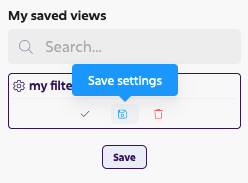 Saved filter